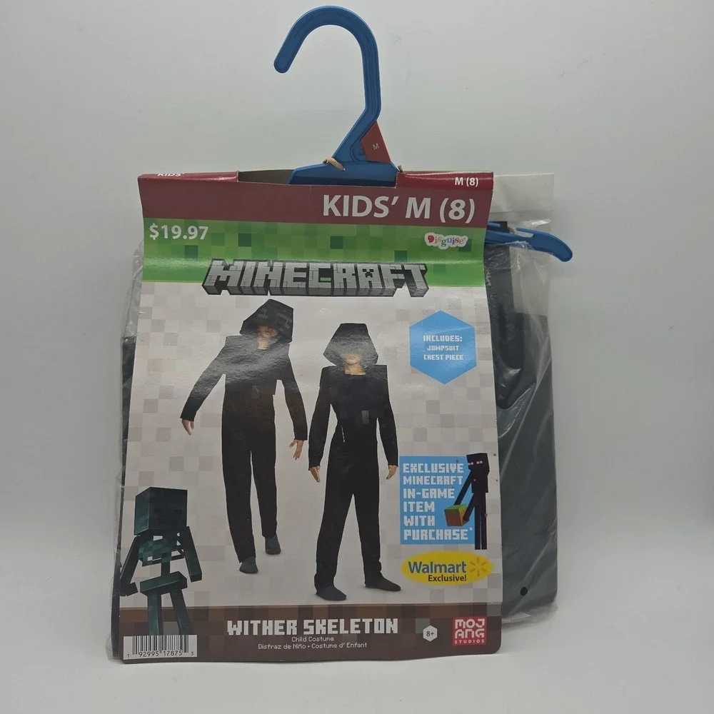 NEW Minecraft Wither Skeleton Child Halloween Costume – Boys Size Medium 8 *READ